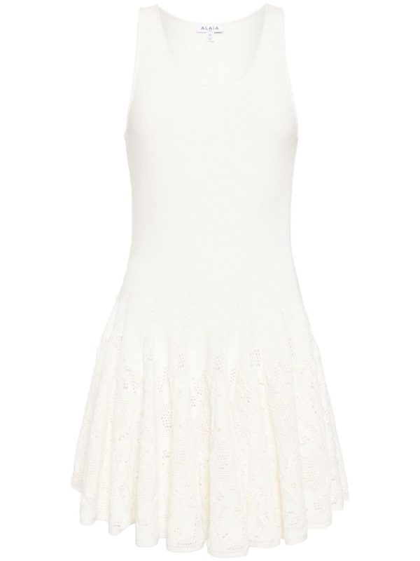 Alaïa Cotton Lace Skater Dress