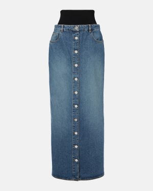Alaia Denim maxi skirt