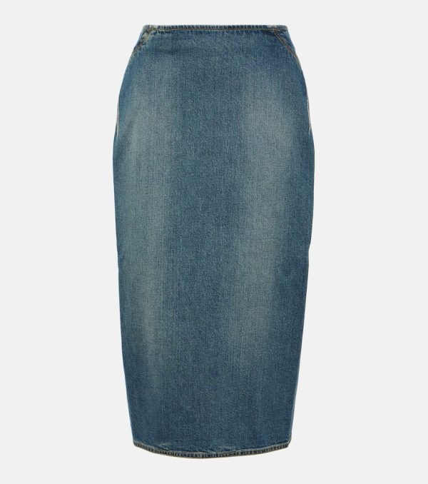 Alaia Denim pencil skirt