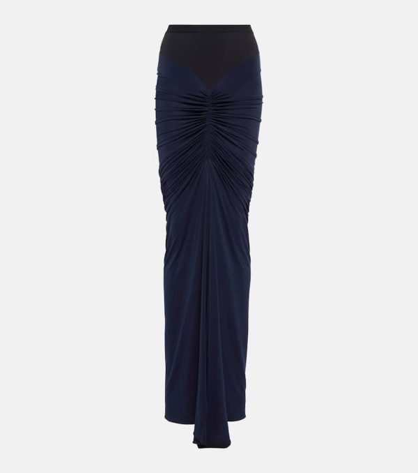 Alaia Draped stretch jersey maxi skirt