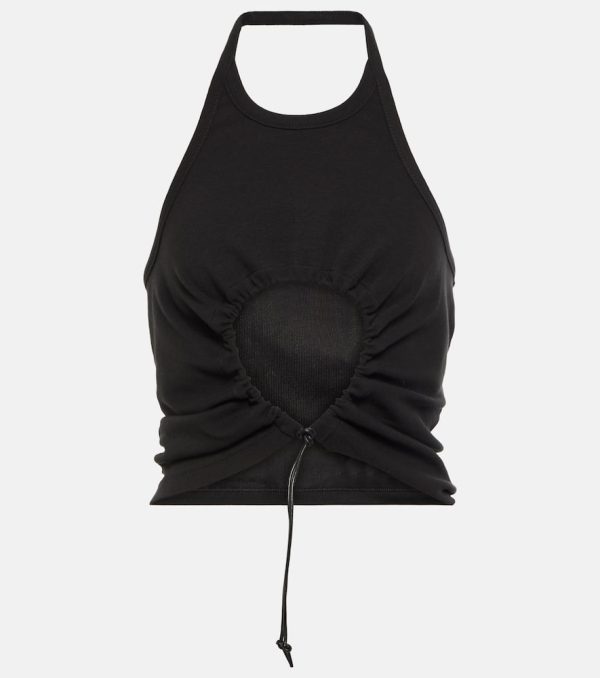 Alaia Halter neck ruched cotton top