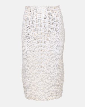 Alaia High-rise snake-print pencil skirt