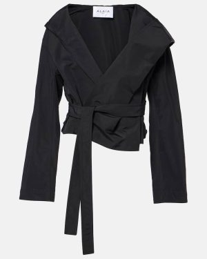 Alaia Hooded wrap jacket
