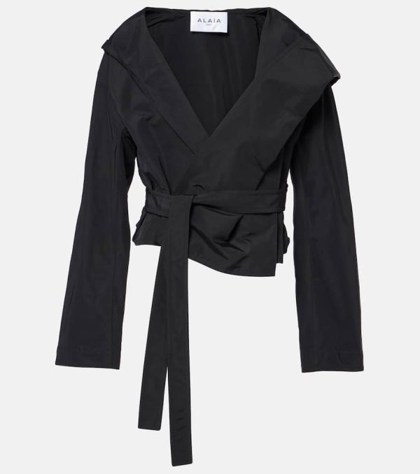 Alaia Hooded wrap jacket