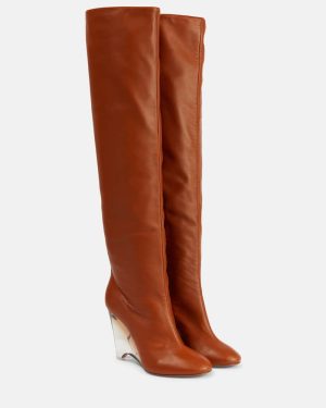 Alaia Leather knee-high boots