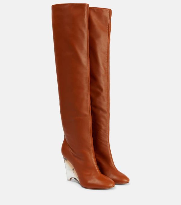 Alaia Leather knee-high boots