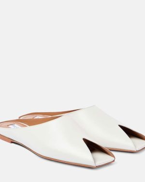 Alaia Leather peep-toe mules