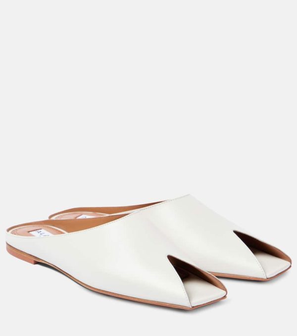 Alaia Leather peep-toe mules