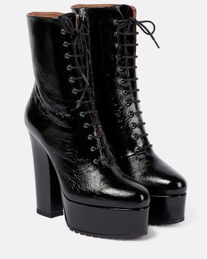 Alaia Leather platform ankle boots