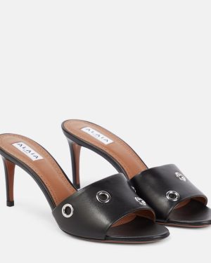 Alaia Oeillets embellished leather sandals