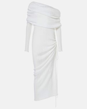 Alaia Off-shoulder ruched maxi dress