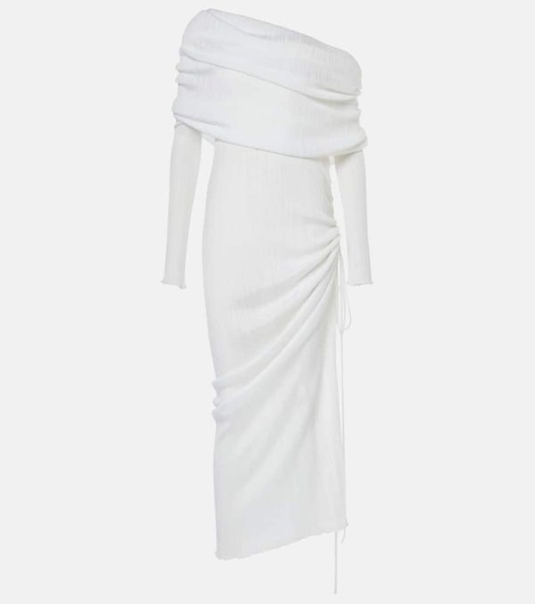 Alaia Off-shoulder ruched maxi dress