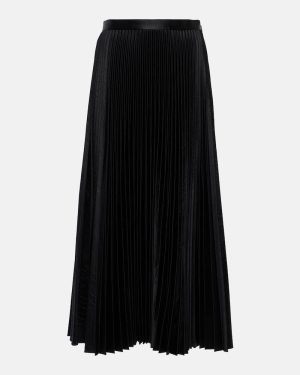 Alaia Pleated croc-effect satin midi skirt