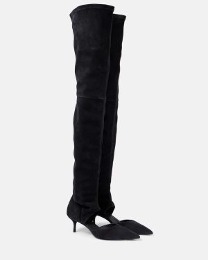 Alaia Stretch 55 suede over-the-knee boots