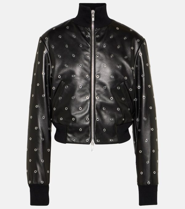 Alaia Studded leather bomber jacket