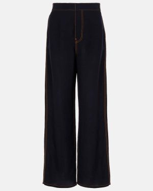 Alaia Tailored wool-blend georgette wide-leg pants