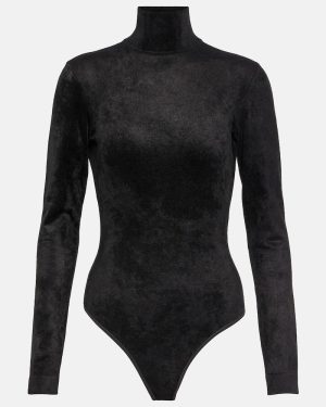 Alaia Turtleneck velvet bodysuit