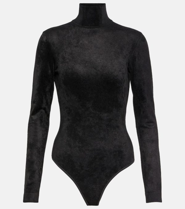 Alaia Turtleneck velvet bodysuit