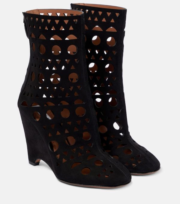 Alaia Vienne suede wedge ankle boots