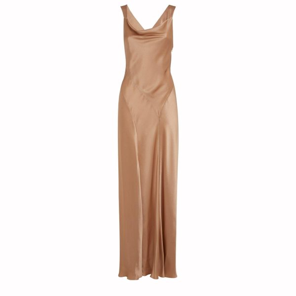 Alberta Ferretti Cut Out Cocktail Satin Dress