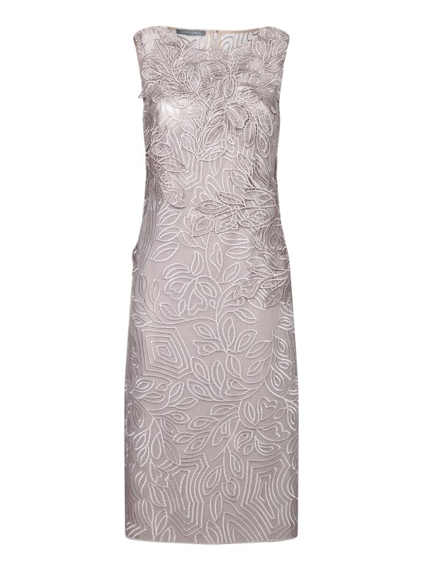Alberta Ferretti Folie Beige Macramã Sheath Dress