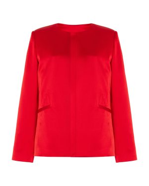 Alejandra Alonso Rojas - Satin Shacket - Red - US 6 - Moda Operandi