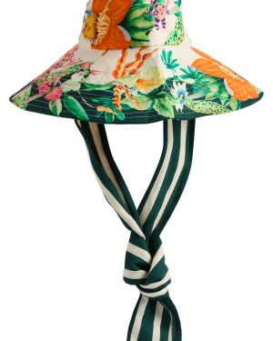 Alemais Aggie Printed Linen sun hat - Multicoloured - One Size