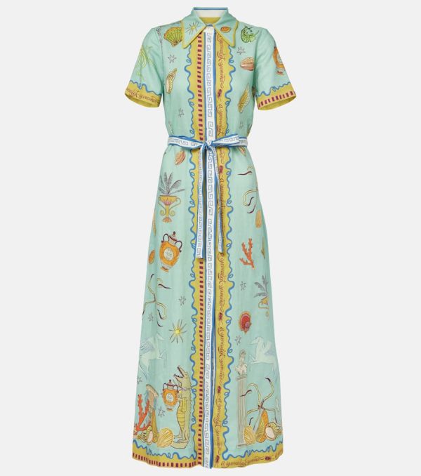 Alemais Surrealist Summer linen shirt dress