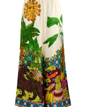Alemais Tiger Printed Wide-leg Silk Trousers - Multicoloured - 10 (UK10 / S)