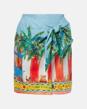 Alemais x Adam Lester All Aboard linen wrap skirt