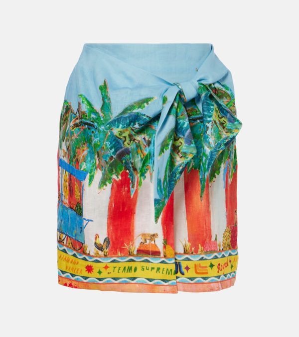 Alemais x Adam Lester All Aboard linen wrap skirt