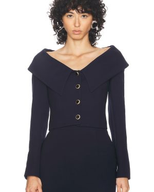 Alessandra Rich Cropped Jacket in Navy Blue - Navy. Size 42 (also in ).