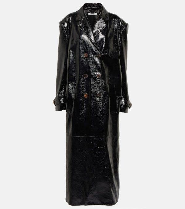 Alessandra Rich Double-breasted leather coat