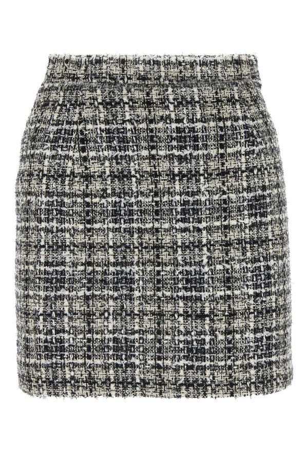 Alessandra Rich Embroidered Tweed Mini Skirt