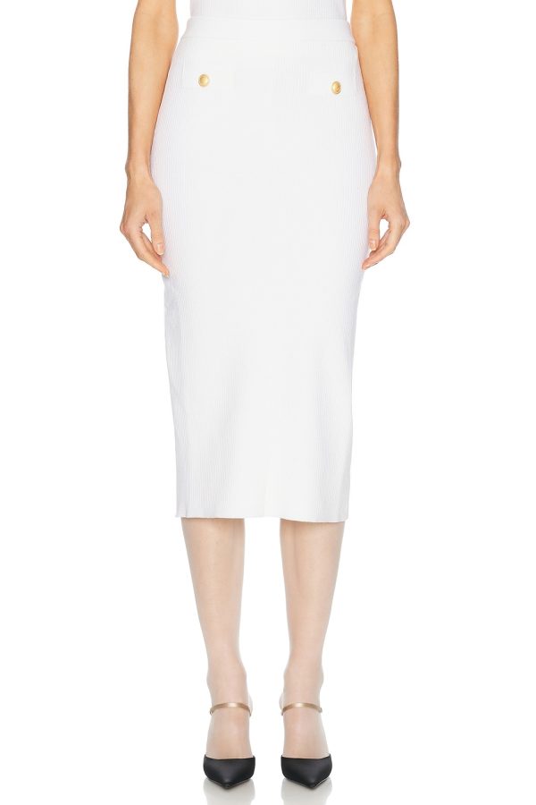 Alessandra Rich Midi Skirt in White - White. Size 36 (also in 38, 40, 42).