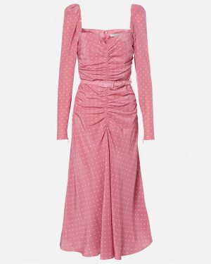 Alessandra Rich Polka-dot silk maxi dress