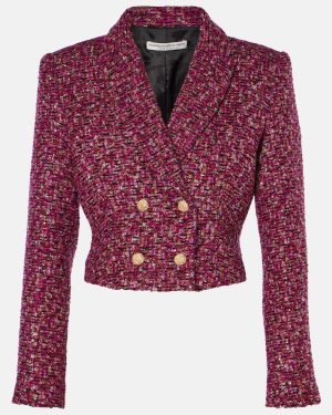 Alessandra Rich Sequined cropped tweed blazer