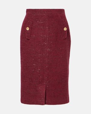 Alessandra Rich Sequined tweed pencil skirt