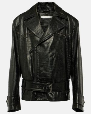 Alessandra Rich Studded leather biker jacket