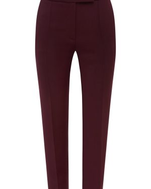 Alex Perry - Cropped Wool Straight-Leg Pants - Burgundy - UK 14 - Moda Operandi