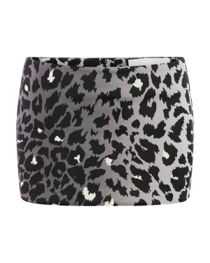 Alex Perry - Leopard Printed Velvet Mini Skirt - Animal - UK 8 - Moda Operandi