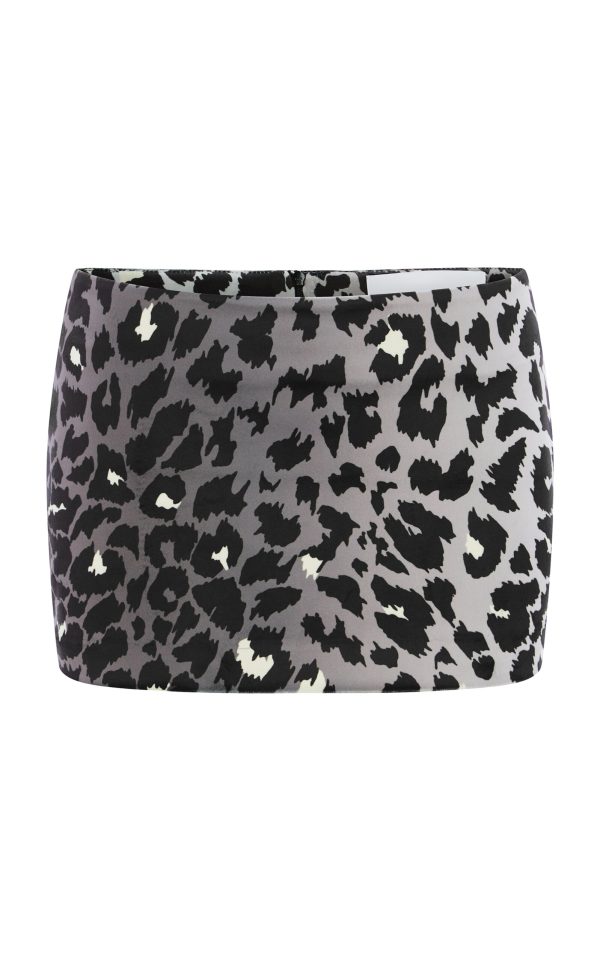 Alex Perry - Leopard Printed Velvet Mini Skirt - Animal - UK 8 - Moda Operandi
