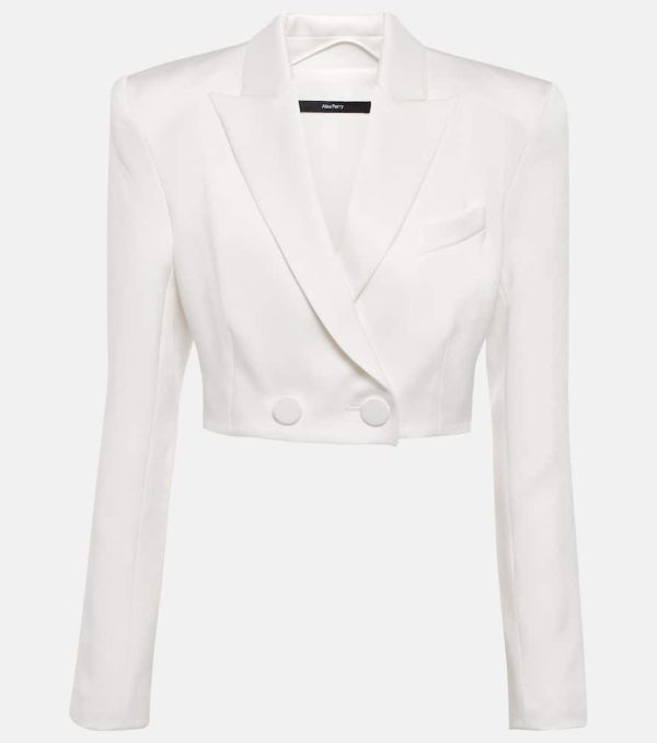 Alex Perry Parker cropped satin crepe blazer