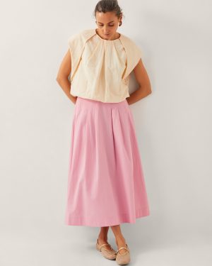Alexa A-Line Maxi Skirt Pink
