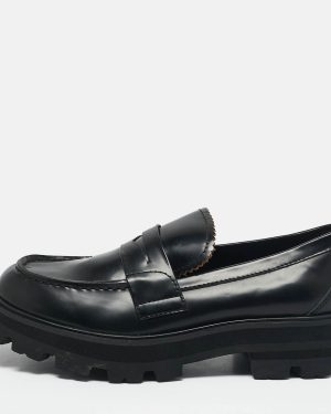 Alexander McQueen Black Leather Wander Loafers Size 37