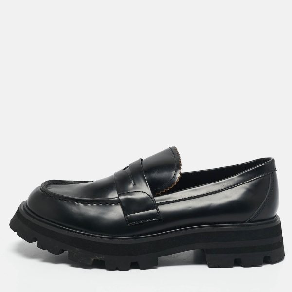 Alexander McQueen Black Leather Wander Loafers Size 37