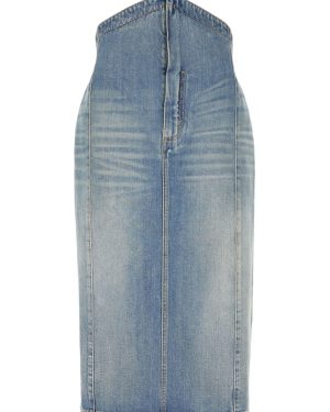 Alexander McQueen Denim Long Skirt