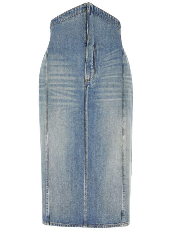 Alexander McQueen Denim Long Skirt