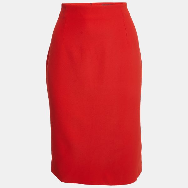 Alexander McQueen Orange Crepe Pencil Skirt L