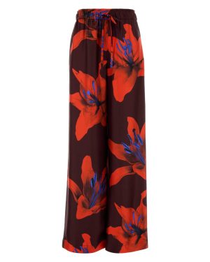 Alexander McQueen Printed Satin Wide-leg Pant